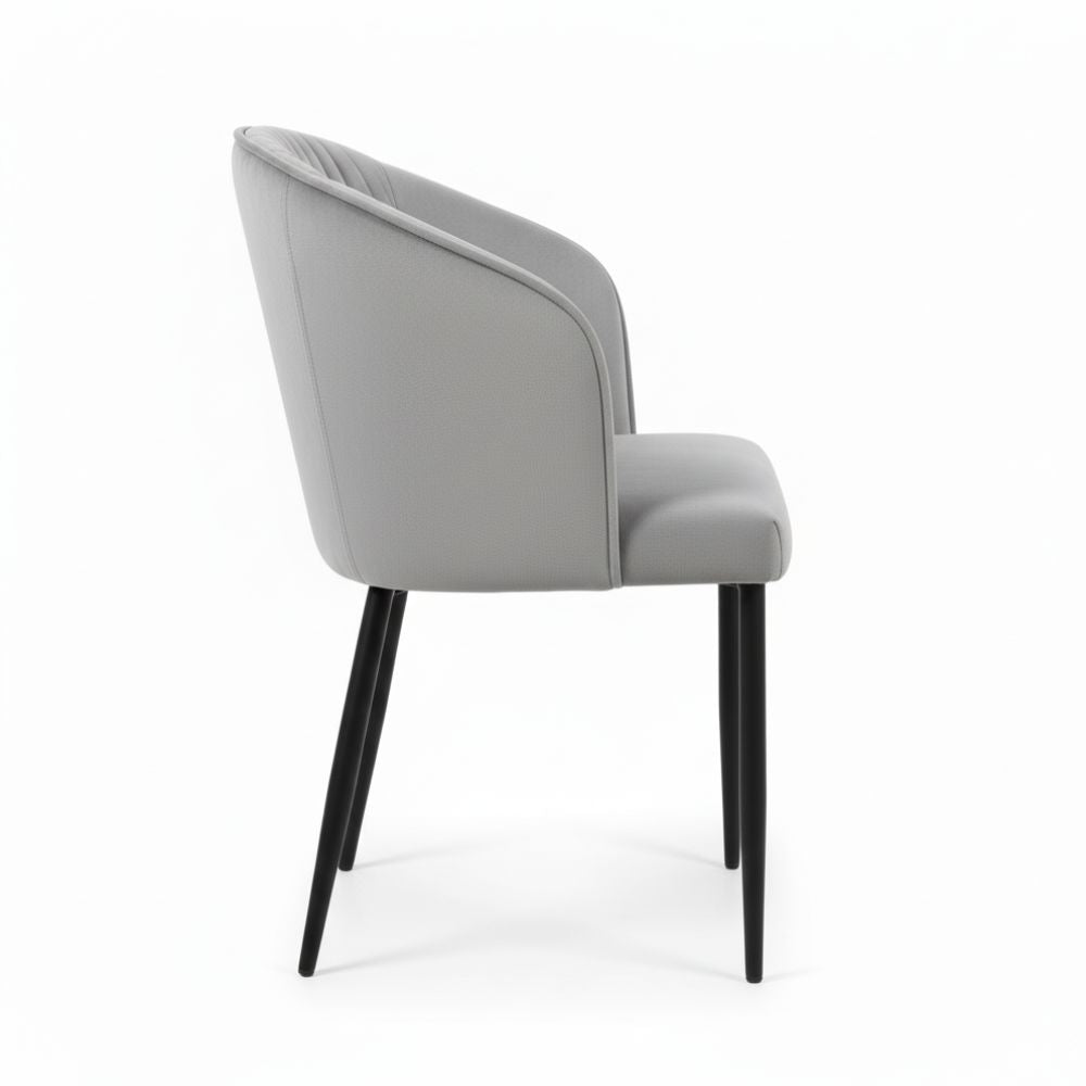 RSE Velvet Restaurant Chair with Black Metal Legs, Comfortable Curved Backrest, Premium Seating for Dining & Cafe