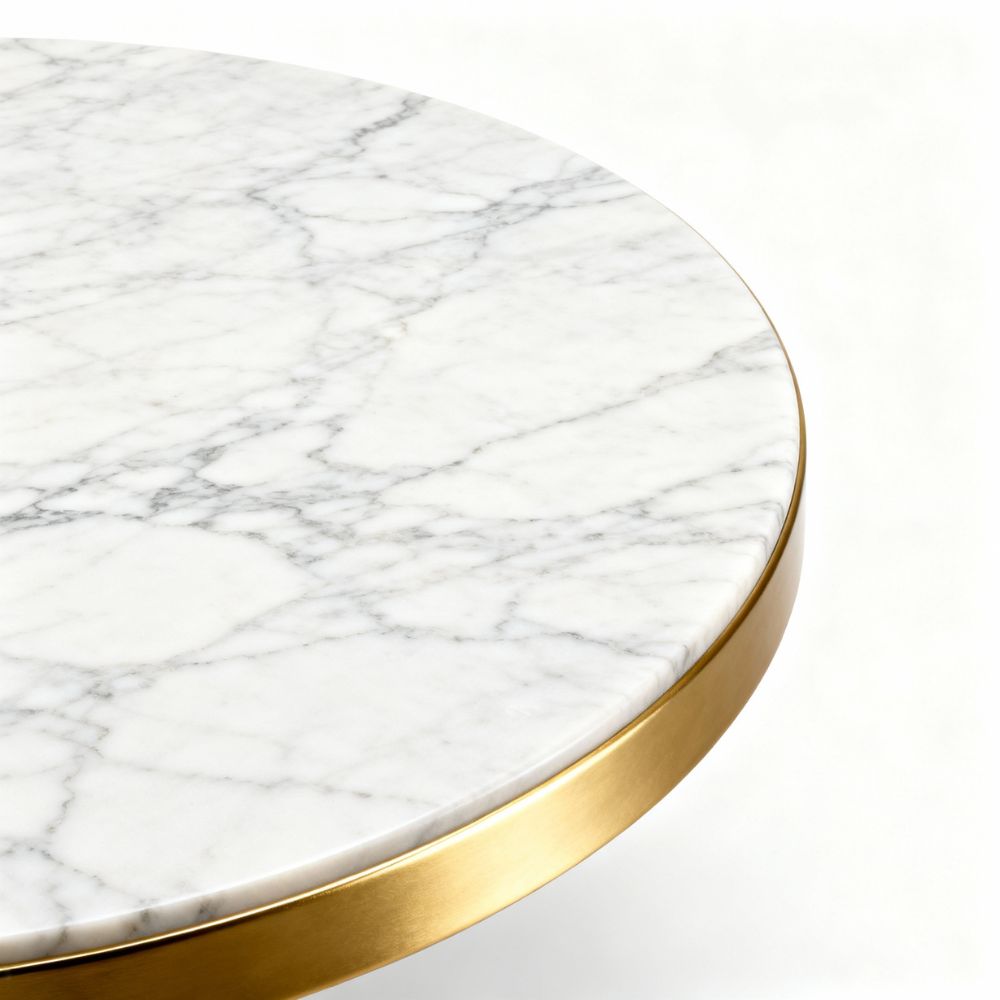 RSE Side Table with PVC Top, Designer Gold Board Base – Modern Accent for Living Room, Bedroom & Office