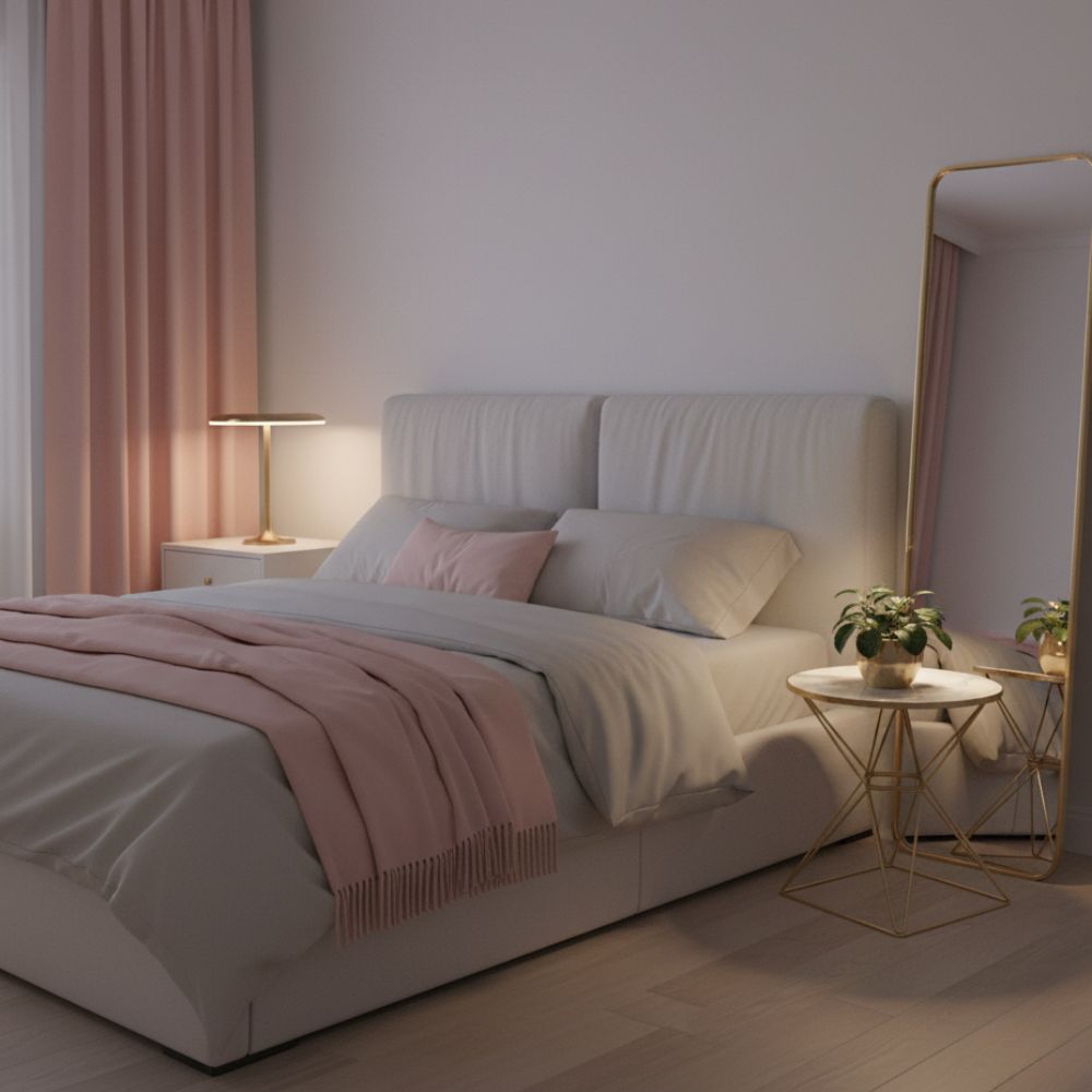 RSE Side Table with PVC Top, Designer Gold Board Base – Modern Accent for Living Room, Bedroom & Office