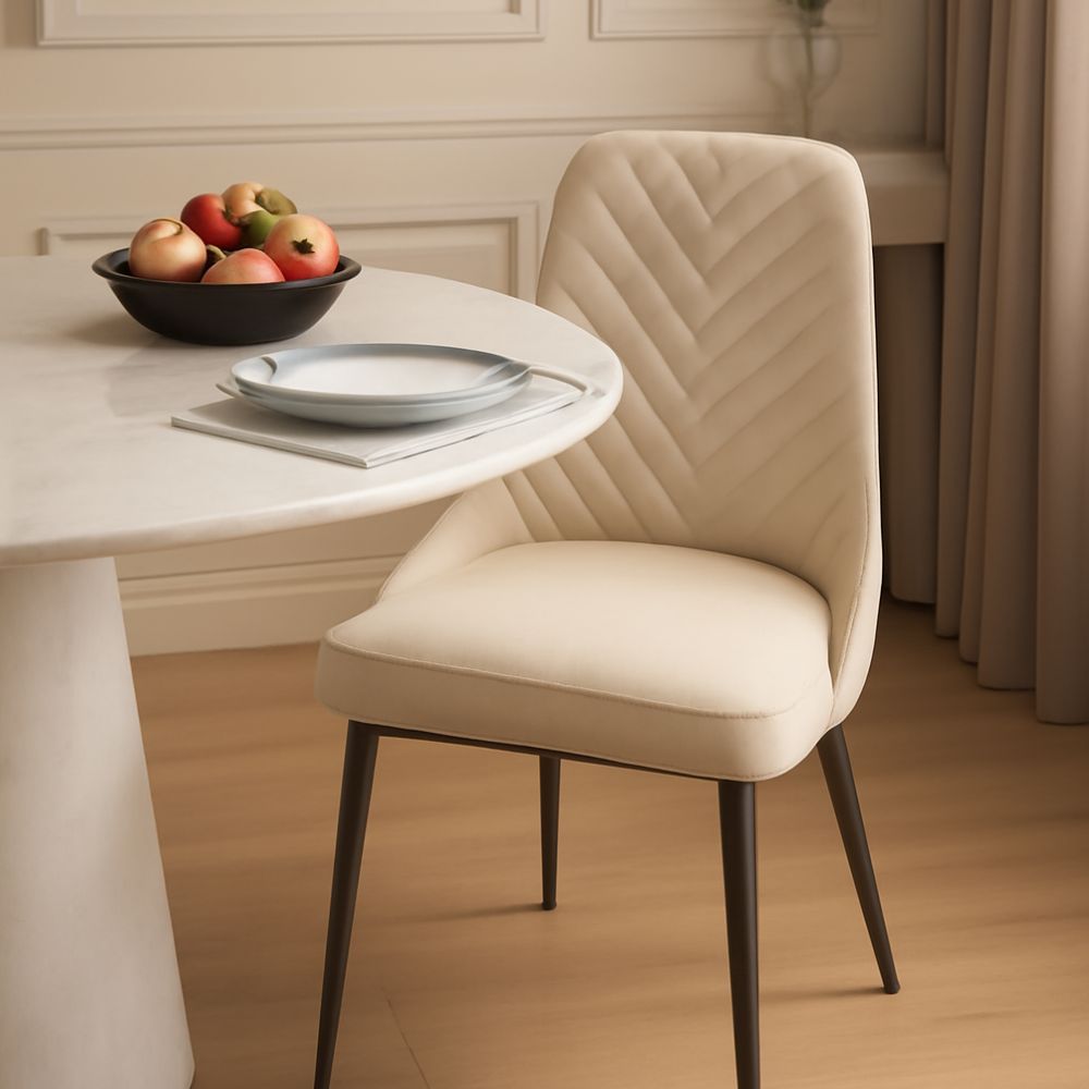 RSE Designer Dining Chair for Living Room, Kitchen, Bedroom, Modern Metal Legs, Premium Upholstery, Accent Furniture (Green, Grey, Pink, Blue, Orange, Black)