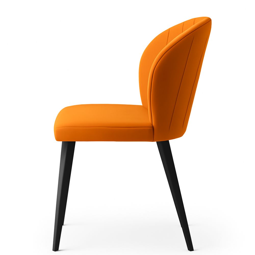 RSE Modern Dining Chair with Golden Metal Legs for Living Room, Kitchen, Bedroom, Premium Upholstery, Designer Accent Seating