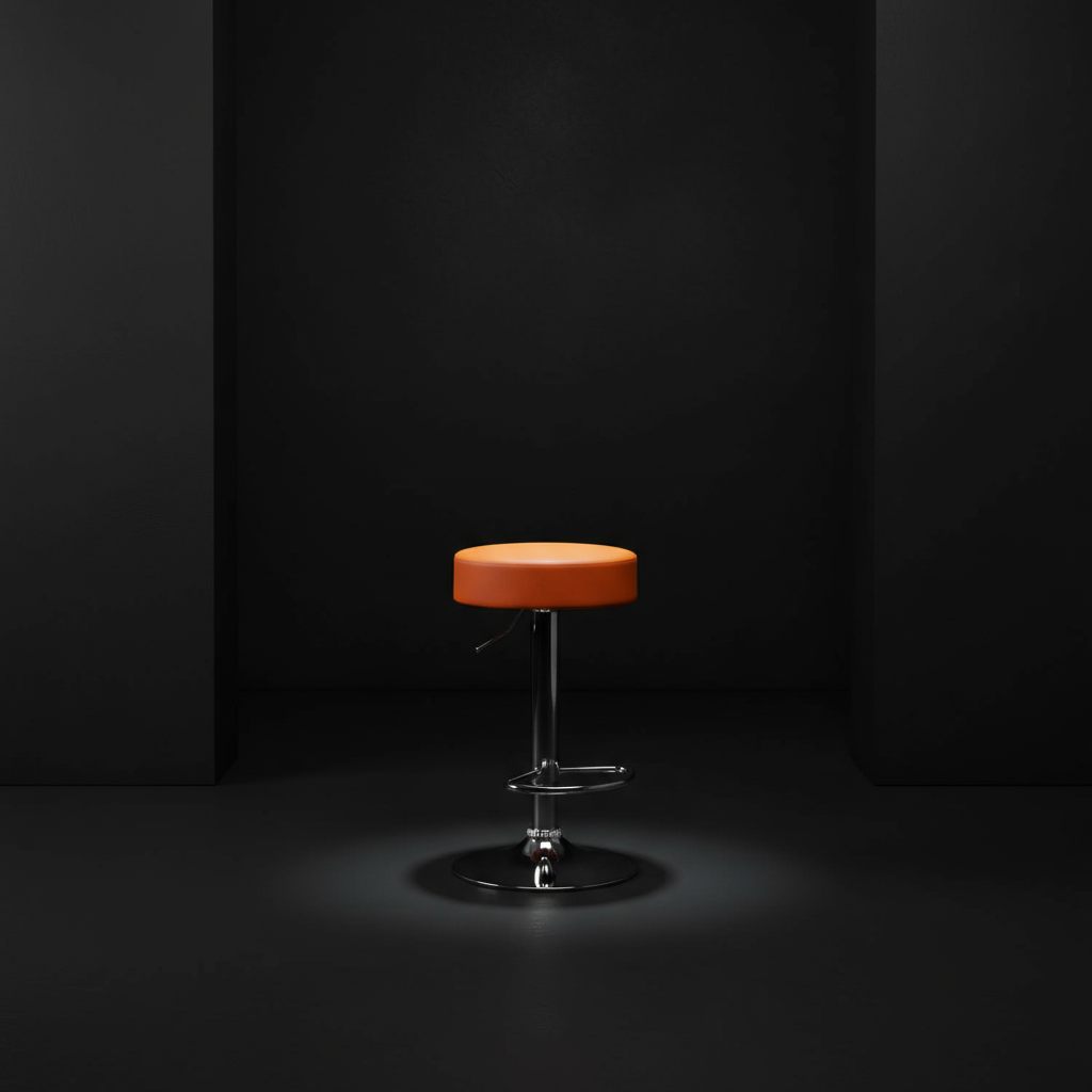 RSE Adjustable Bar Stool with Round Cushion Seat, Chrome Footrest, Sleek Hydraulic Lift, Modern Design, Comfortable Seating for Home and Bar