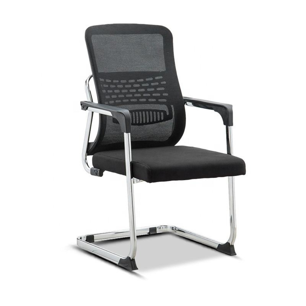 BEEDS Visitor Chair 909V Mesh Office Chair with Chrome Sled Base | Ergonomic Visitor Chair with Breathable Mesh Back & Cushioned Seat for Reception & Waiting Area