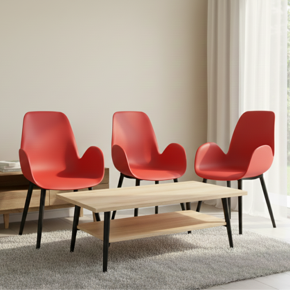 BEEDS Chair 2033 Modern Designer Dining Chair with Ergonomic Seat & Metal Legs | Stylish Chair for Home, Cafe, Restaurant, Office & Hotel Use