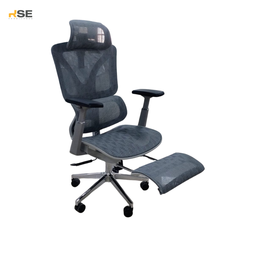 RSE 121 FR Ergonomic Office Chair with Headrest & Lumbar Support | Adjustable Mesh Computer Chair | Modern Workstation Chair for Office & Home