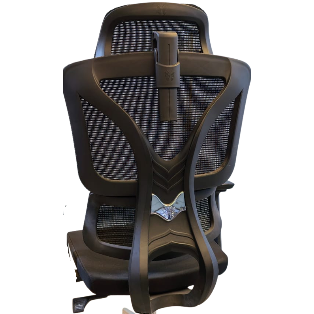 BEEDS 121B High Back Mesh Revolving Office Chair with Adjustable Height, Cushioned Seat, Fixed Armrests & Chrome Base