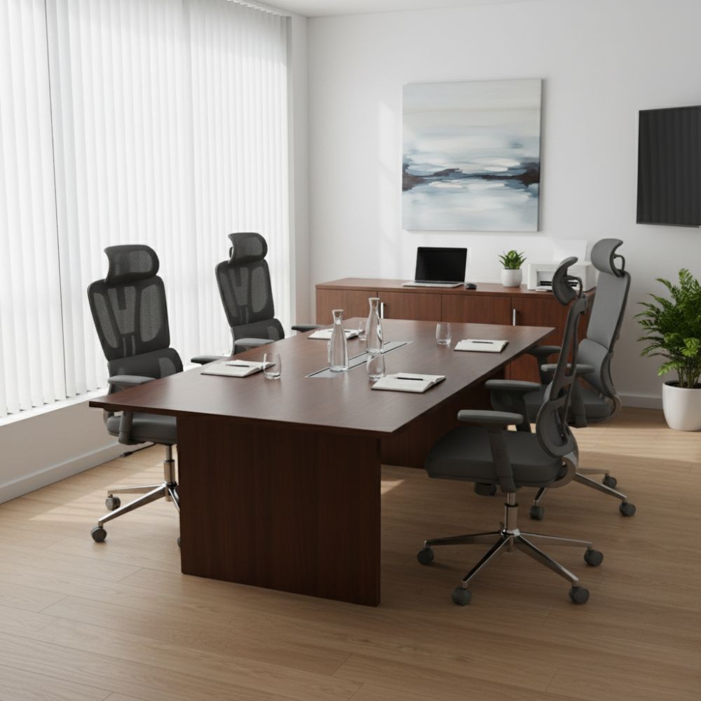 RSE Ergonomic Office Chair with Adjustable Armrests Mesh Back Cushioned Seat Swivel Wheels for Desk Work Home Office Conference Room Support Comfort