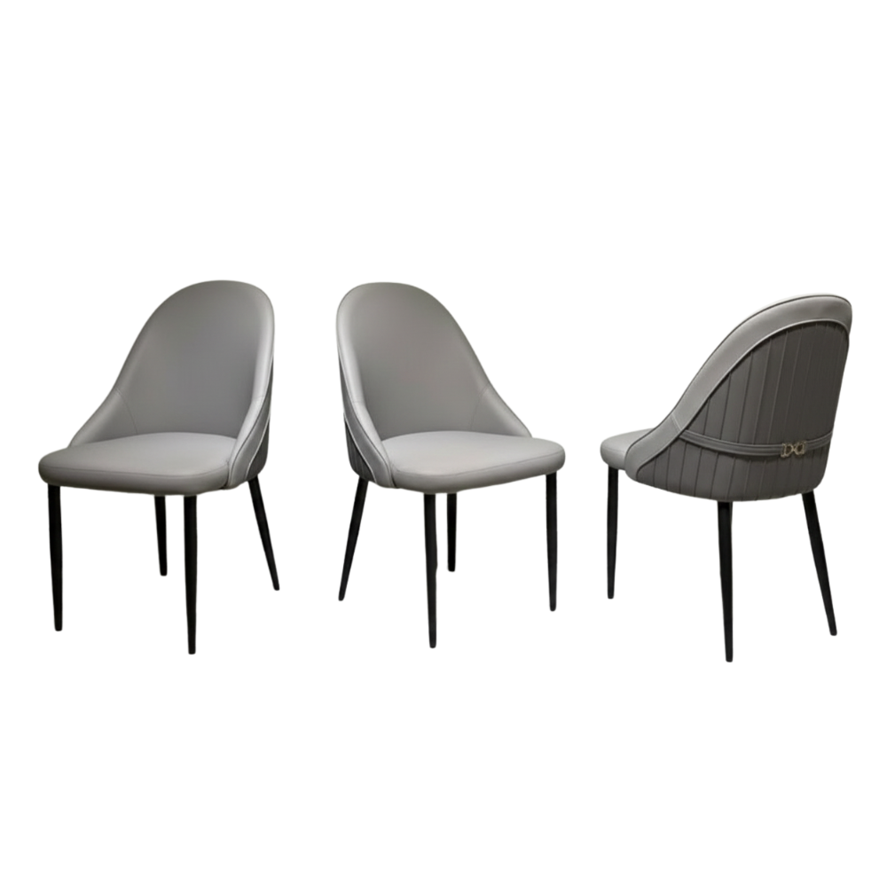 Beeds  Dining Chair 135 | Premium Upholstered Dining Chair in Elegant Grey | Modern Luxury Chair for Dining Room, Restaurant, Hotel & Café Seating