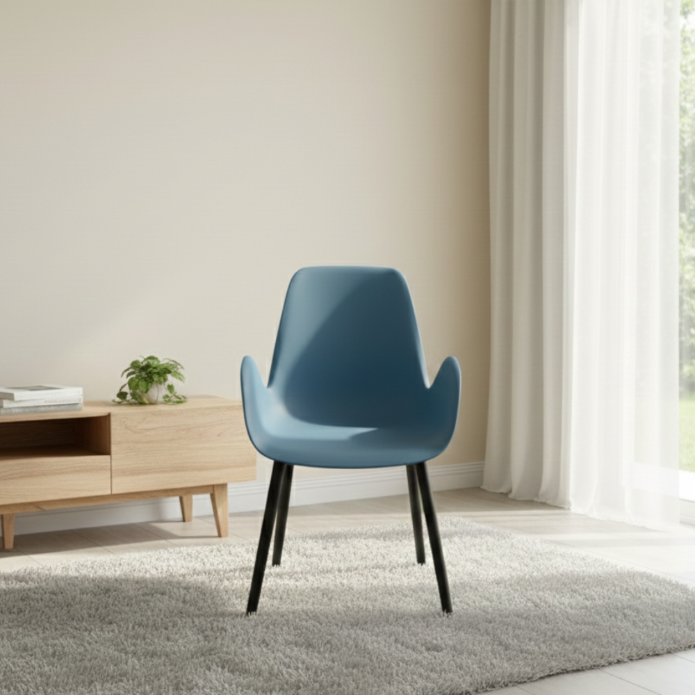 BEEDS Chair 2033 Modern Designer Dining Chair with Ergonomic Seat & Metal Legs | Stylish Chair for Home, Cafe, Restaurant, Office & Hotel Use