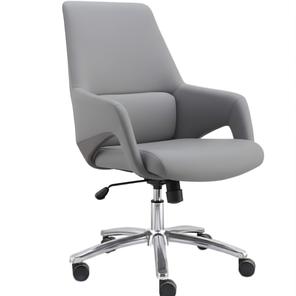 BEEDS B20 Executive Revolving Office Chair | Premium Cushioned Seating with Armrests | Height Adjustable Ergonomic Chair with Chrome Base & Smooth Castors