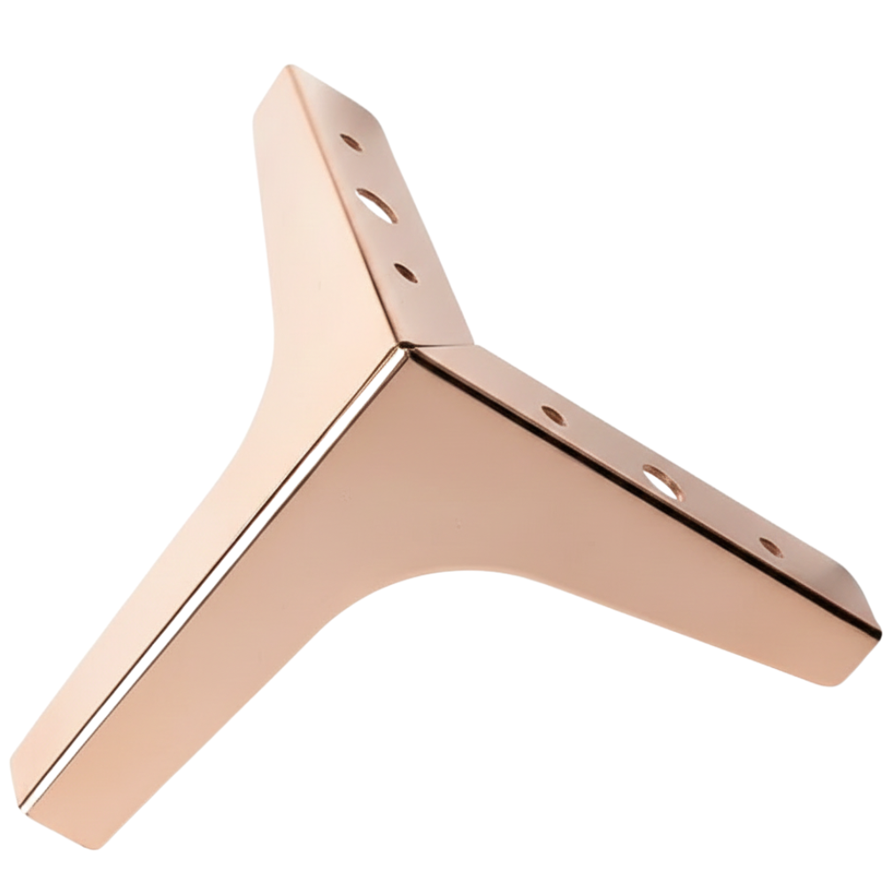 BEEDS Rose Gold T Shape Furniture Legs 4 Inch (10 CM) – Premium Metal Sofa, Cabinet & Bed Legs with Strong Load Capacity, Modern Designer Support Legs (Set of 4)