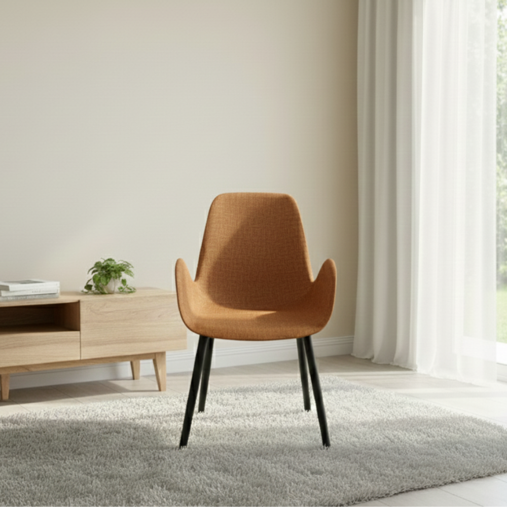 BEEDS Chair 2033 Modern Designer Dining Chair with Ergonomic Seat & Metal Legs | Stylish Chair for Home, Cafe, Restaurant, Office & Hotel Use