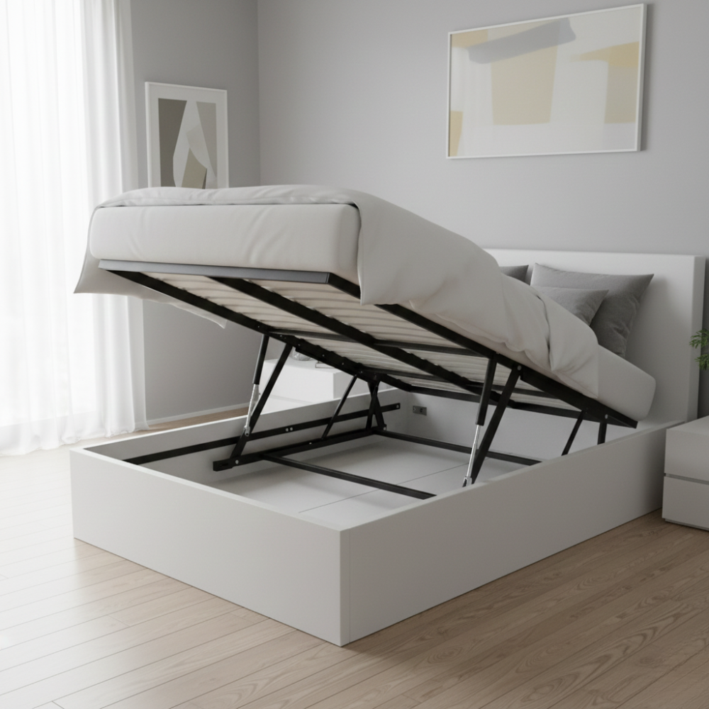 BEEDS Heavy-Duty Bed Lift Hydraulic Mechanism - Gas Strut Lift System for Ottoman/Storage Beds - Max Capacity 120 KG / 60 KG