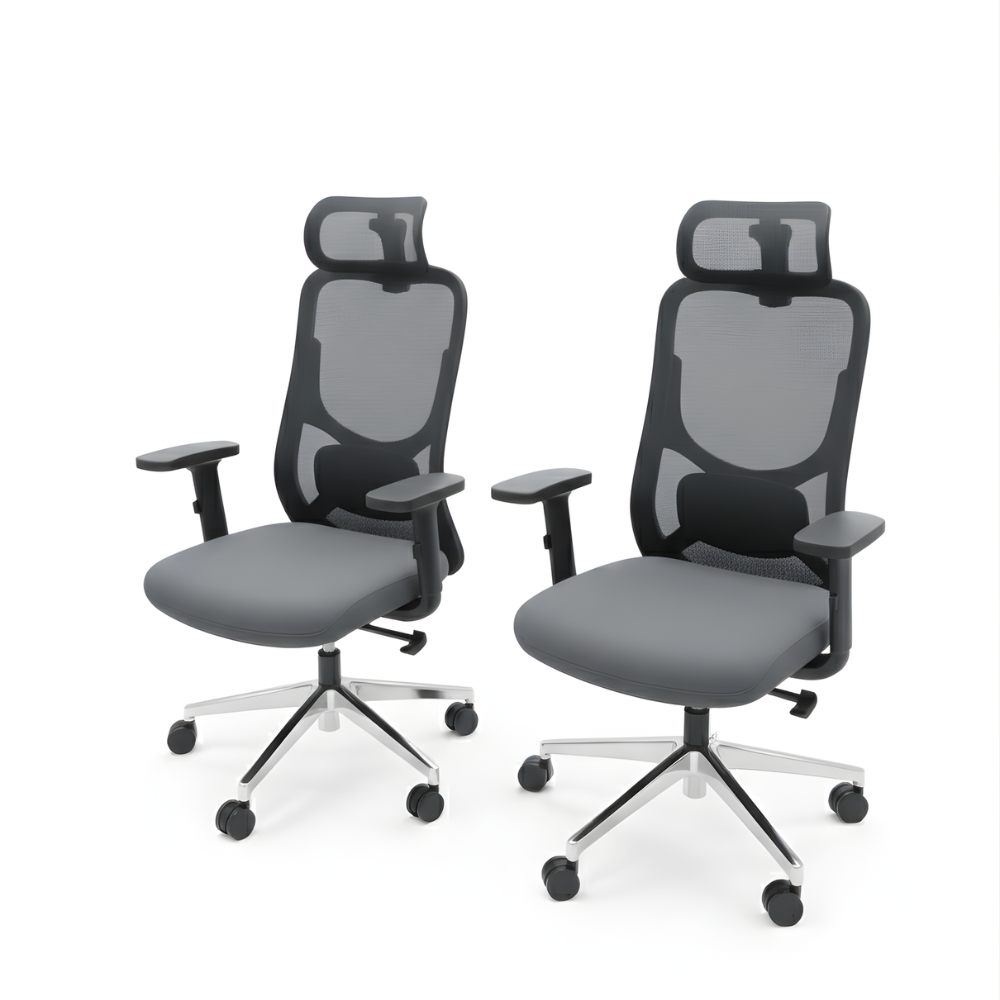 Beeds Revolving Chair 2288 High Back Ergonomic Mesh Office Chair with Headrest, Adjustable Arms & Smooth Castors