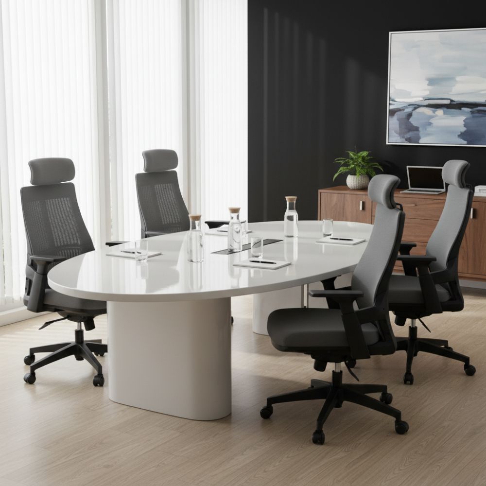 RSE Ergonomic Office Chair with Adjustable Headrest Breathable Mesh Back High Resilience Cushion Comfortable Desk Chair for Office Home Workstation