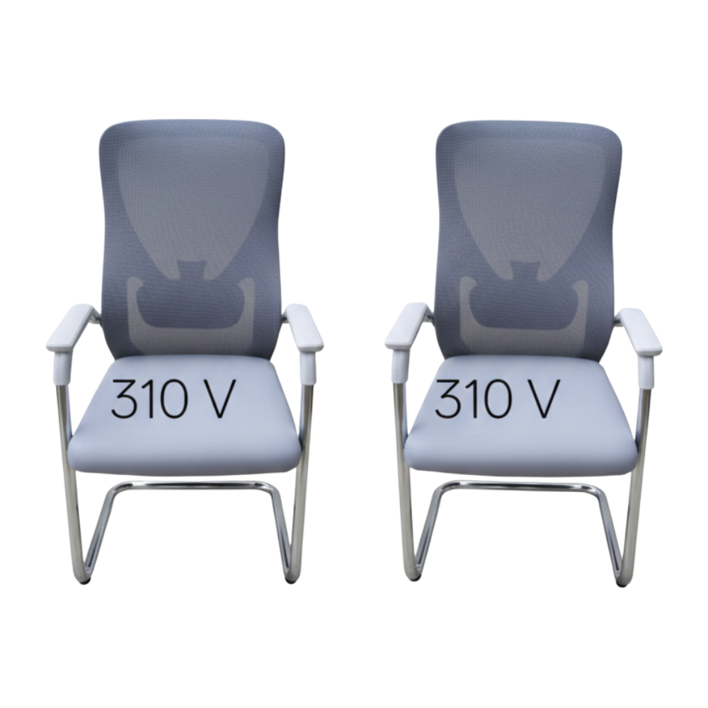 Visitor Chair 310V Ergonomic Office Visitor Chair with Breathable Mesh Back & Cushioned Seat | Strong Metal Frame, Fixed Armrests | Ideal for Reception & Conference Areas