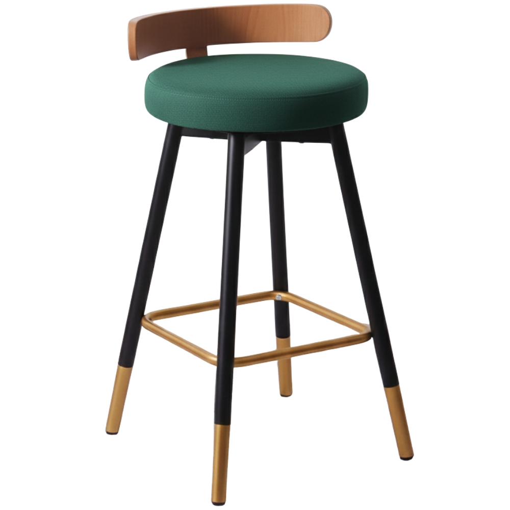 BEEDS Heavy-Duty Bar Stool Leg / Base with Swivel Plate | Metal Frame | Commercial Bar Stool Spare Part | Black Finish