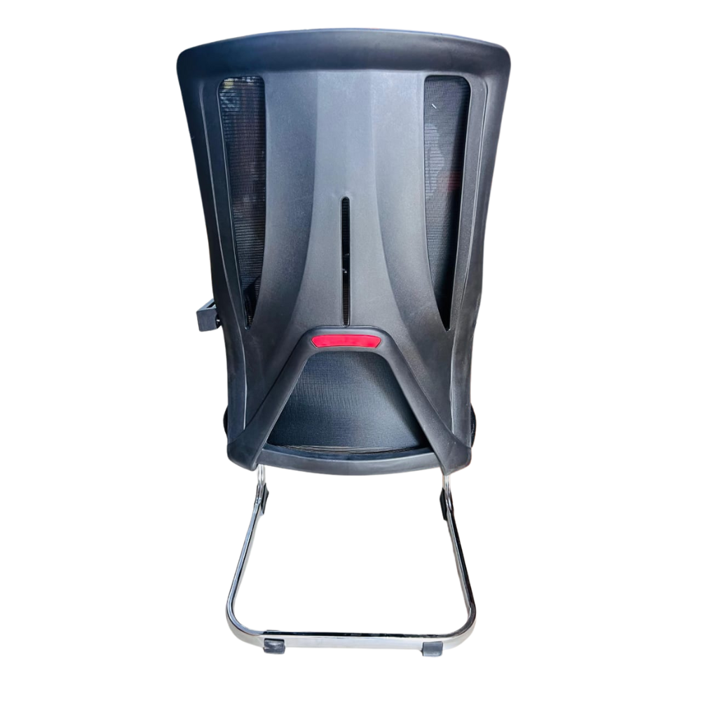 BEEDS Visitor Chair 798V Mesh Back Office Chair with Cushioned Seat & Metal Legs (Black)