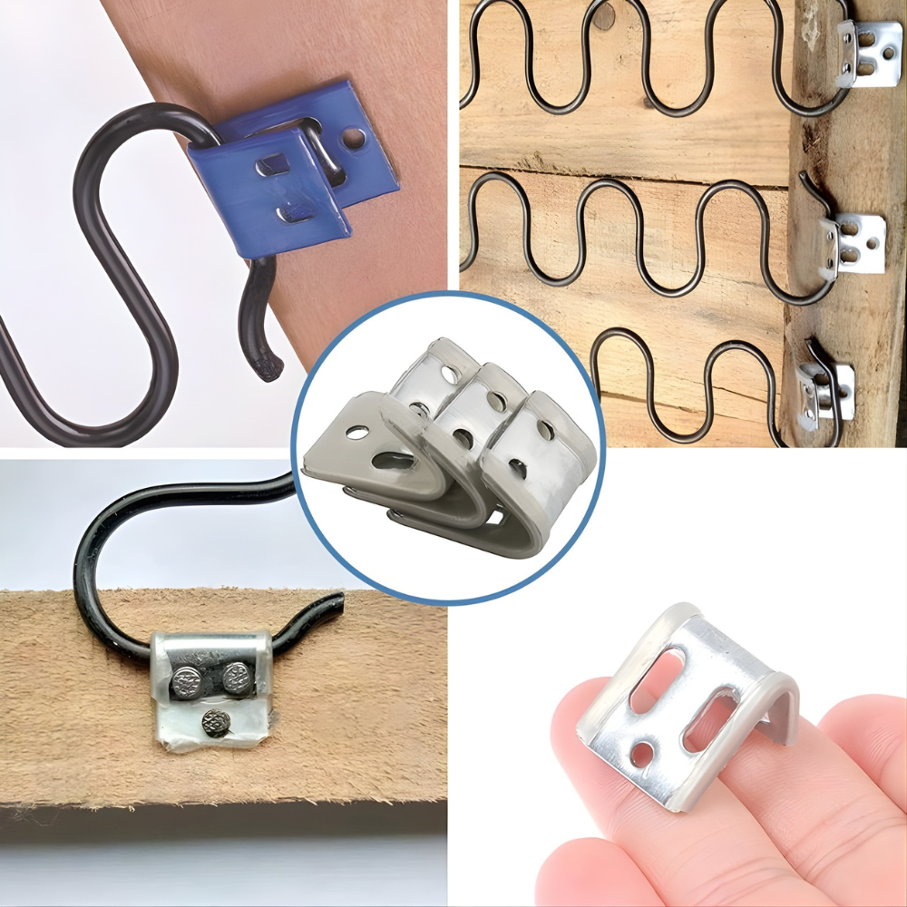 BEEDS Heavy-Duty Iron Zig-Zag Sofa Spring Clips (Upholstery) - Serpentine Spring Fasteners/Brackets for Couch, Chair & Auto Seats - Pack of X