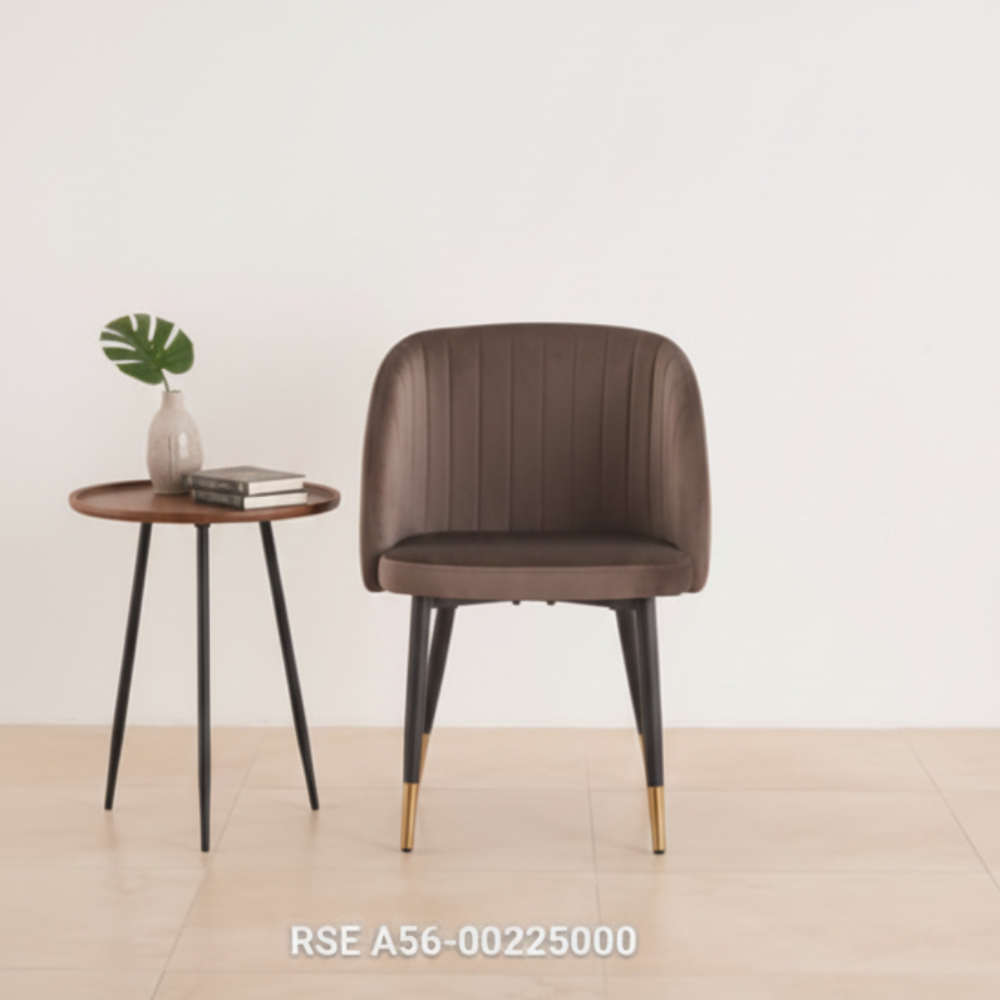 Beeds Cafe Chair Premium Upholstered Dining Chair with BLACK Metal Legs for Cafe Restaurant Home Seating Use