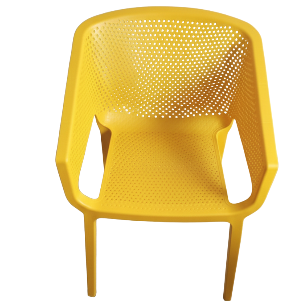 BEEDS  Chair 682 Premium Plastic Arm Chair with Perforated Design | Lightweight & Durable Chair for Home, Balcony, Cafe, Garden, Office & Outdoor Use
