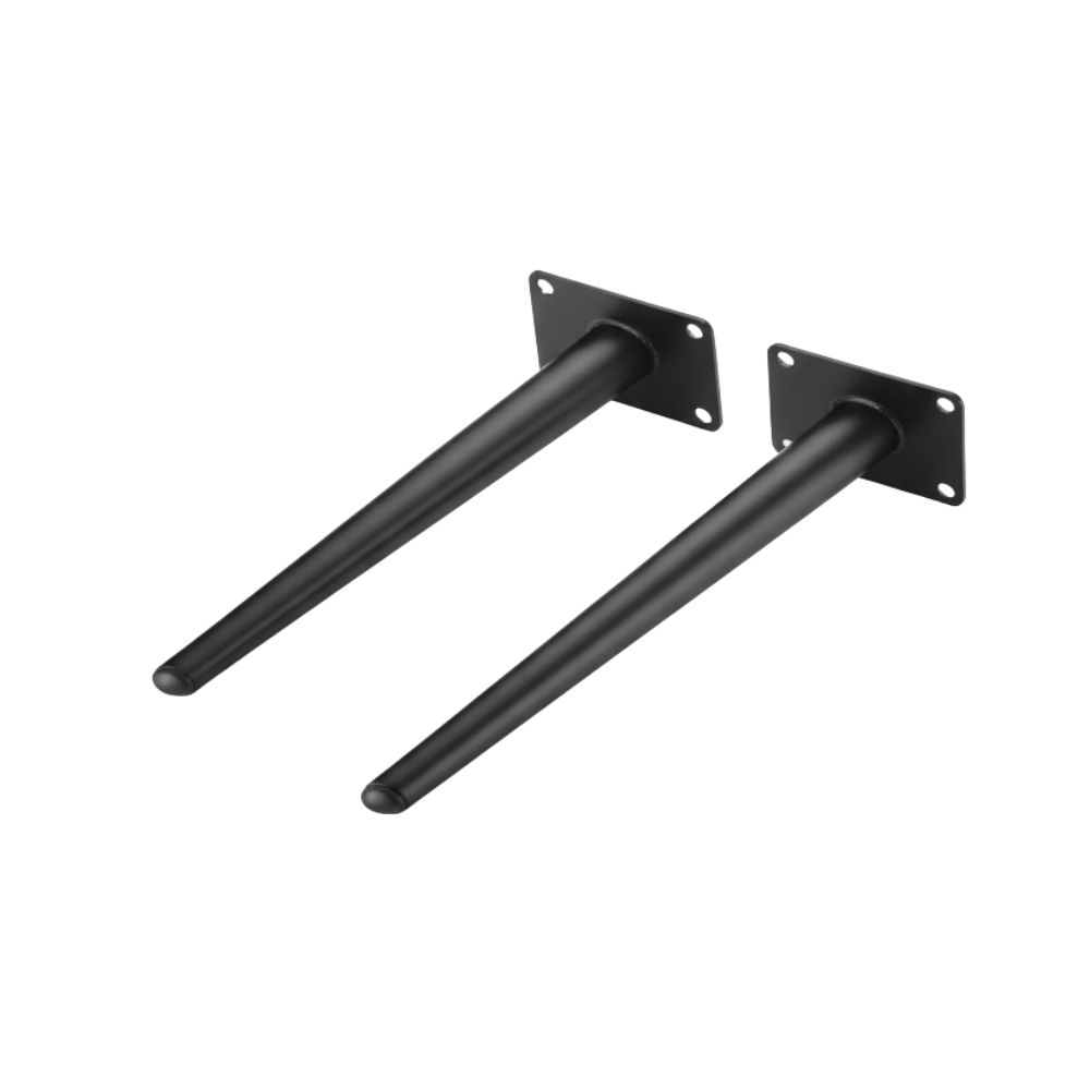BEEDS Tapered Metal Furniture Legs - Modern Conical Replacement Legs for Sofa, Dresser, Cabinet, and Table - Black Finish