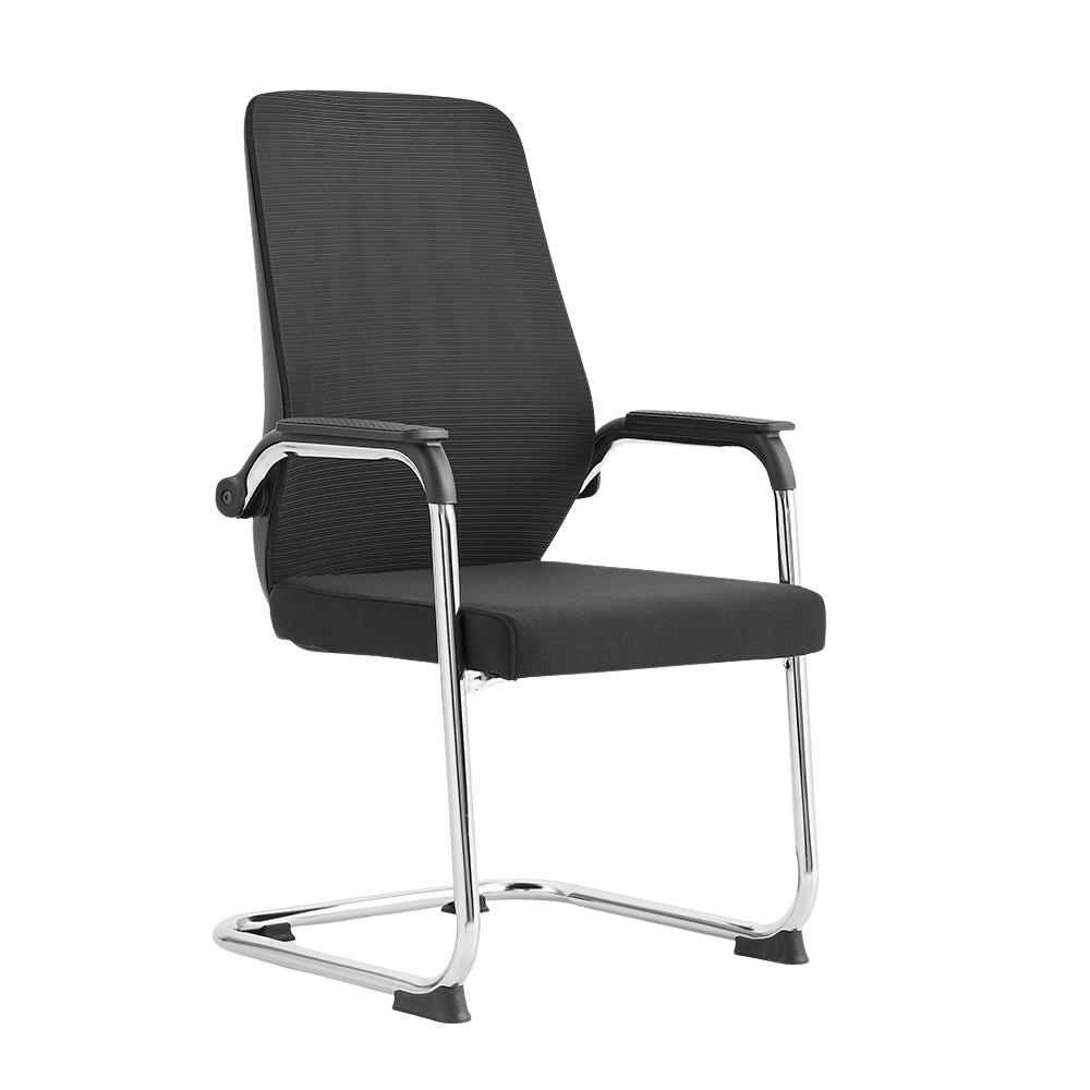 RSE 118V Visitor Office Chair with Cushioned Seat & Fixed Armrest | Chrome Finish Metal Frame | Comfortable Back Support | Ideal for Office & Reception