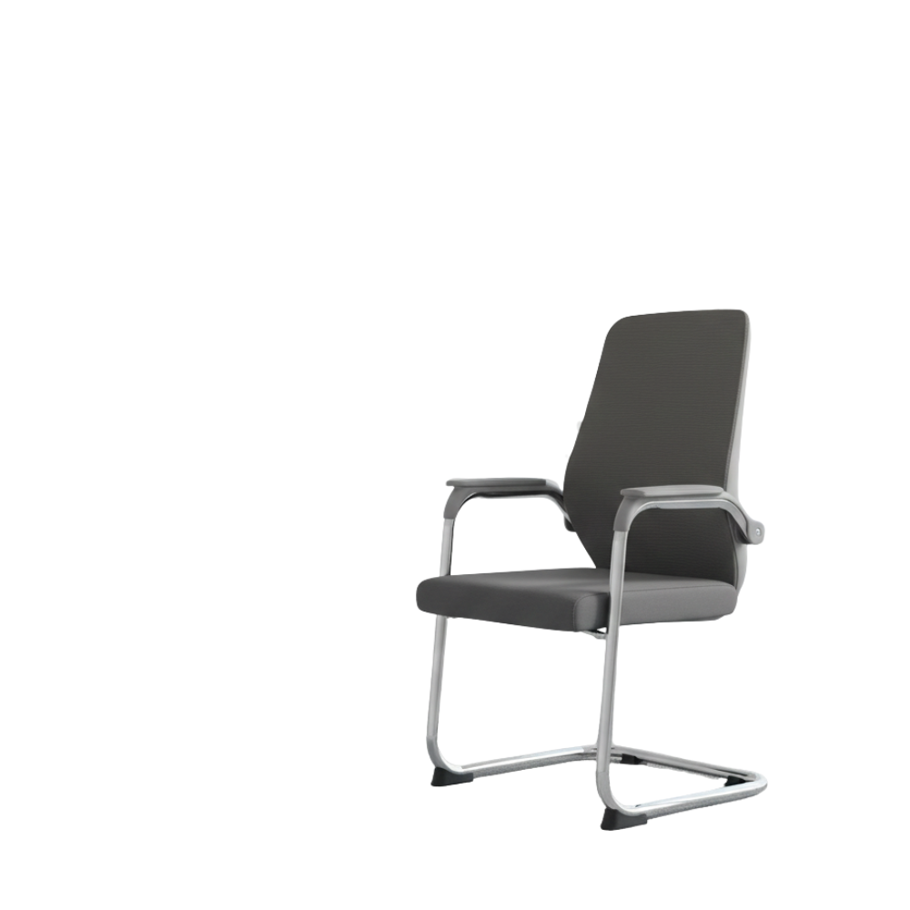 RSE 118V Visitor Office Chair with Cushioned Seat & Fixed Armrest | Chrome Finish Metal Frame | Comfortable Back Support | Ideal for Office & Reception