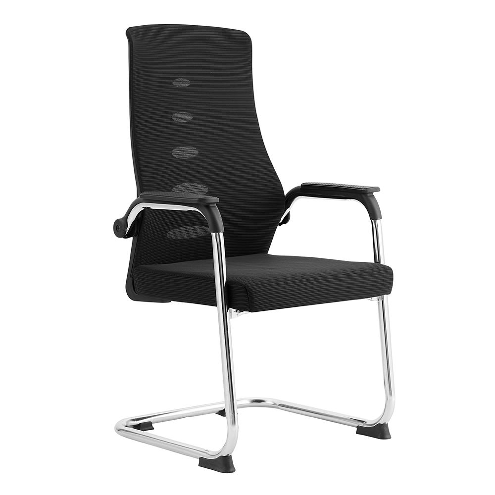 BEEDS Visitor Chair 311V Ergonomic Office Visitor Chair with Cushioned Seat & Breathable Back | Chrome Cantilever Frame, Fixed Armrests for Reception & Conference Use