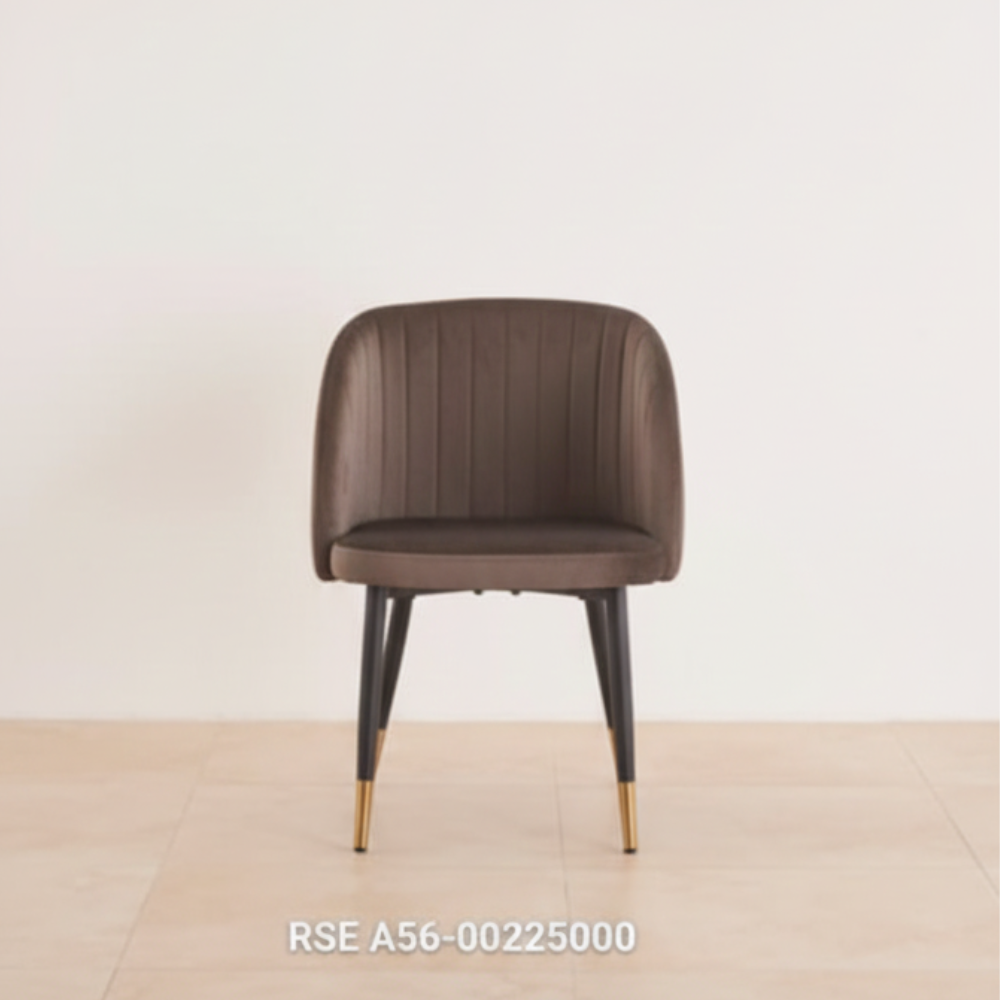 Beeds Cafe Chair Premium Upholstered Dining Chair with BLACK Metal Legs for Cafe Restaurant Home Seating Use