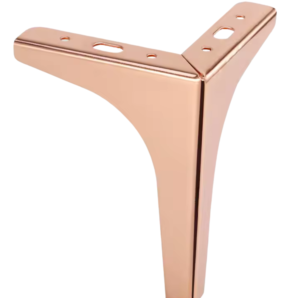 BEEDS Rose Gold T Shape Furniture Legs 4 Inch (10 CM) – Premium Metal Sofa, Cabinet & Bed Legs with Strong Load Capacity, Modern Designer Support Legs (Set of 4)