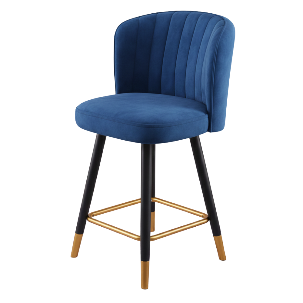 BEEDS Heavy-Duty Bar Stool Leg / Base with Swivel Plate | Metal Frame | Commercial Bar Stool Spare Part | Black Finish