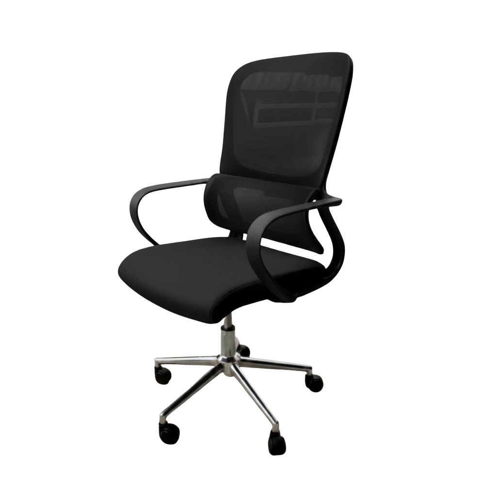 Beeds Revolving Office Chair Ergonomic Mesh Back Chair with Adjustable Height, Chrome Base & Smooth Wheels