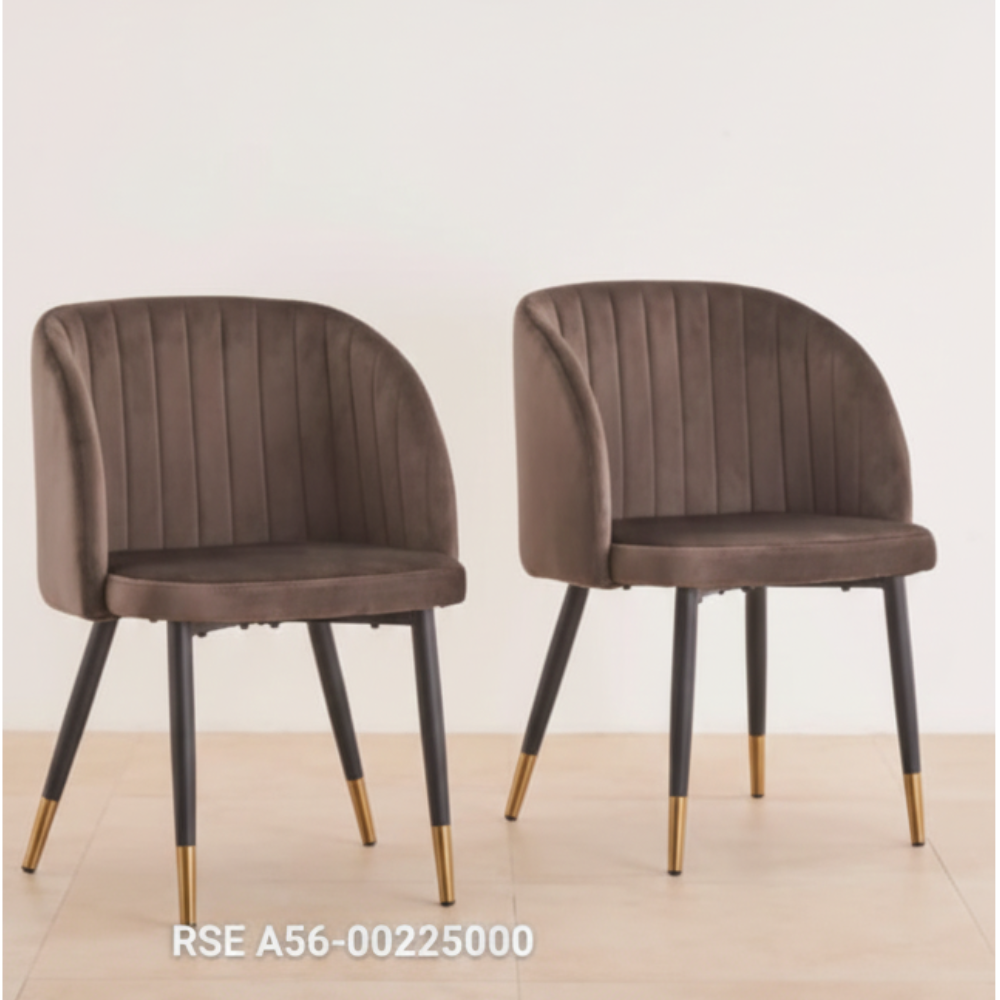 Beeds Cafe Chair Premium Upholstered Dining Chair with BLACK Metal Legs for Cafe Restaurant Home Seating Use