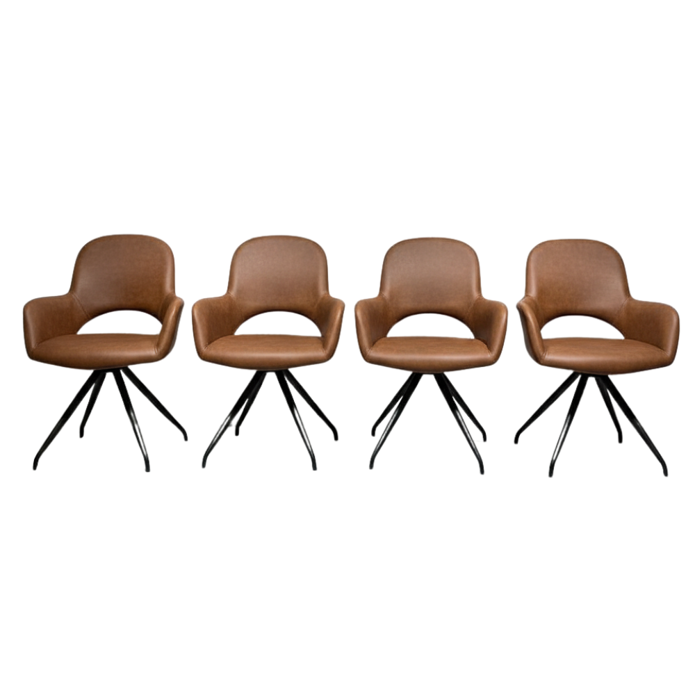 BEEDS  Dining Chair 134 Upholstered Arm Chair with Curved Back | Premium Cushioned Seat & Metal Legs | Modern Dining Chair for Home, Café & Restaurant