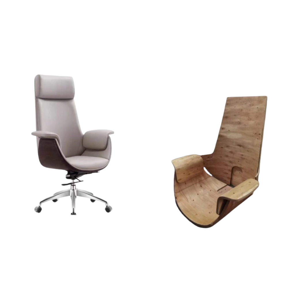 RSE MDF Board Chair Frame 821 | Ergonomic Curved Design | Strong MDF Structure | Upholstery Ready Chair Base for Office & Commercial Use