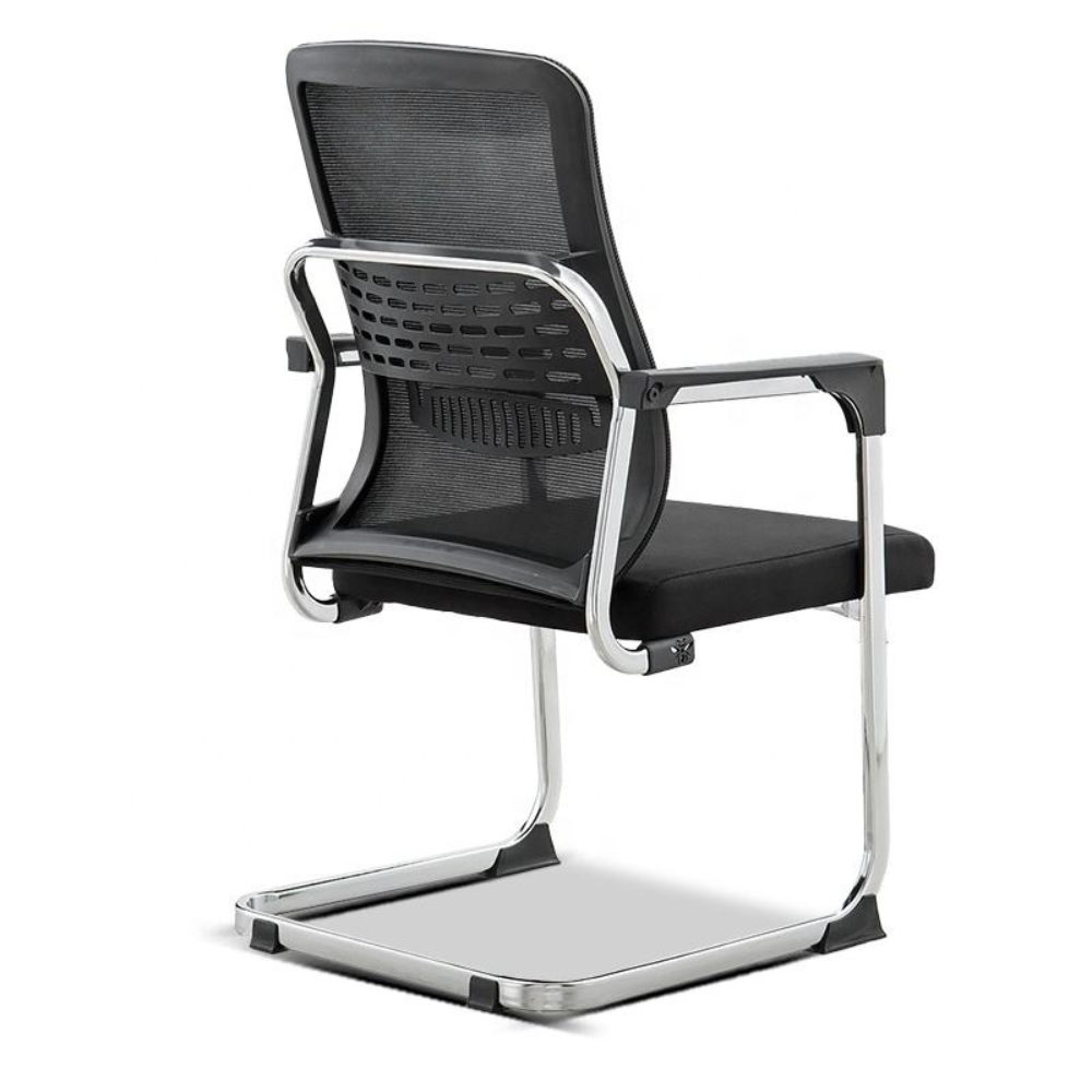 BEEDS Visitor Chair 909V Mesh Office Chair with Chrome Sled Base | Ergonomic Visitor Chair with Breathable Mesh Back & Cushioned Seat for Reception & Waiting Area