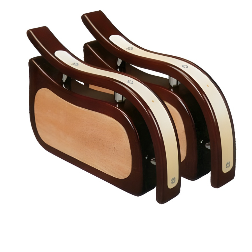 RSE Handle 013 Pair | Two-Ton Wooden Chair Armrests  Replacement Curved Wood Hand Rest for Office, Study & Dining Chairs