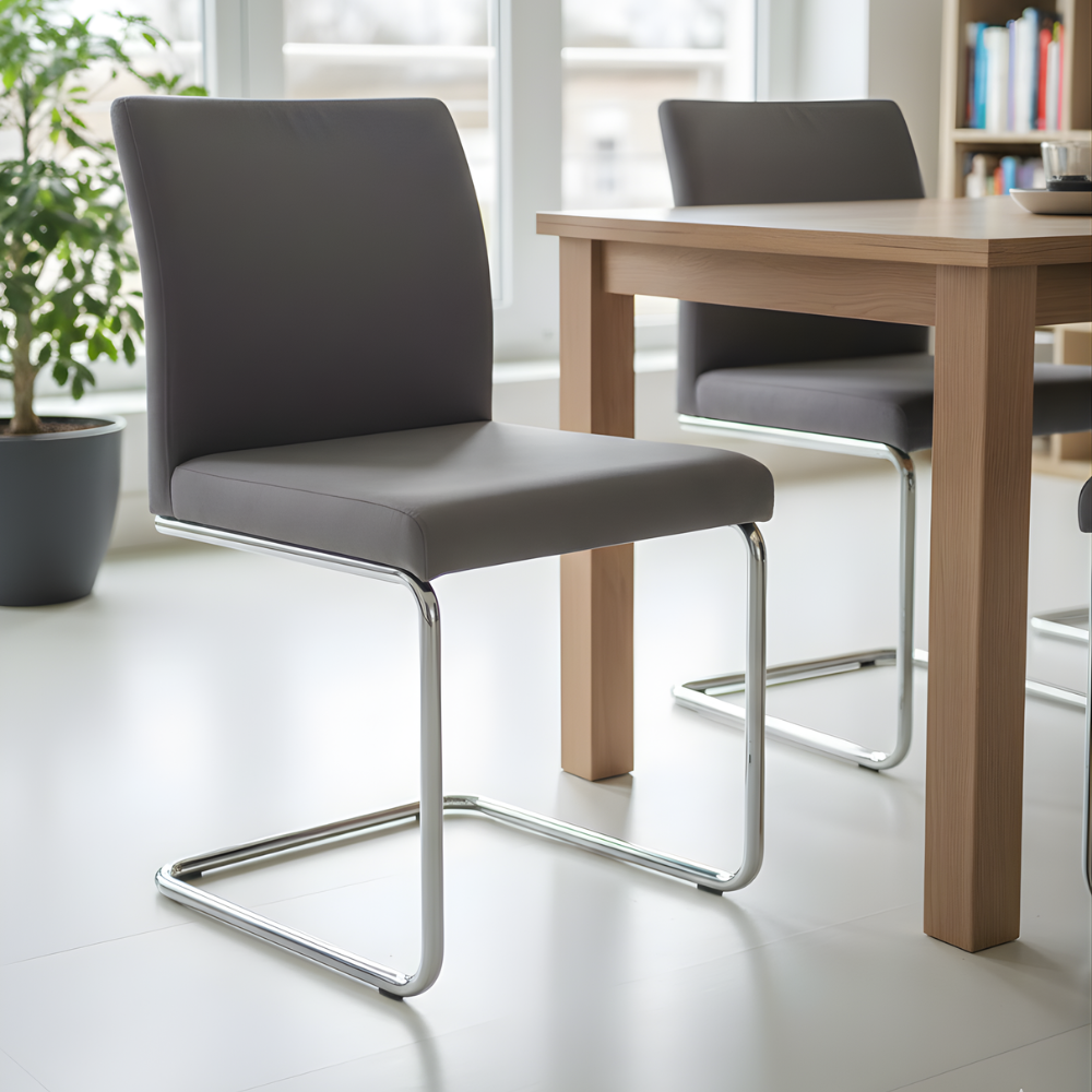 BEEDS Visitor Chair Chrome Frame | Heavy Duty Cantilever Metal Structure for Office & Conference Chairs | Rust-Resistant Polished Finish