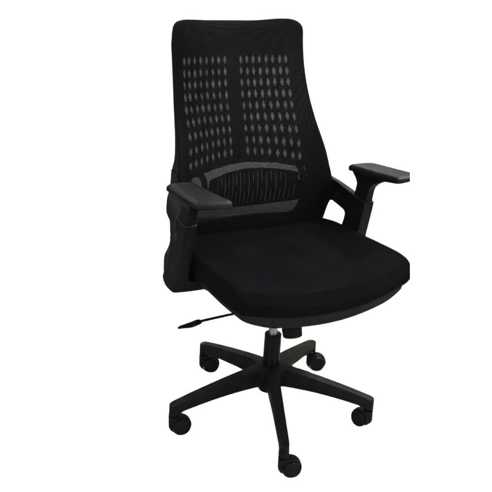 BEEDS 2020B Ergonomic Revolving Office Chair | Breathable Mesh Back with Lumbar Support | Height Adjustable Task Chair with Armrests & Smooth Castor Wheels