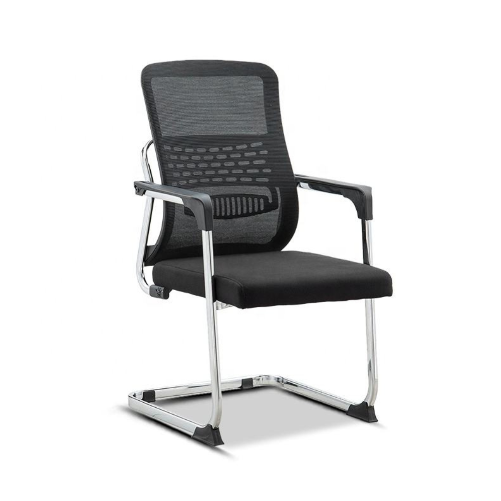 BEEDS Visitor Chair 909V Mesh Office Chair with Chrome Sled Base | Ergonomic Visitor Chair with Breathable Mesh Back & Cushioned Seat for Reception & Waiting Area