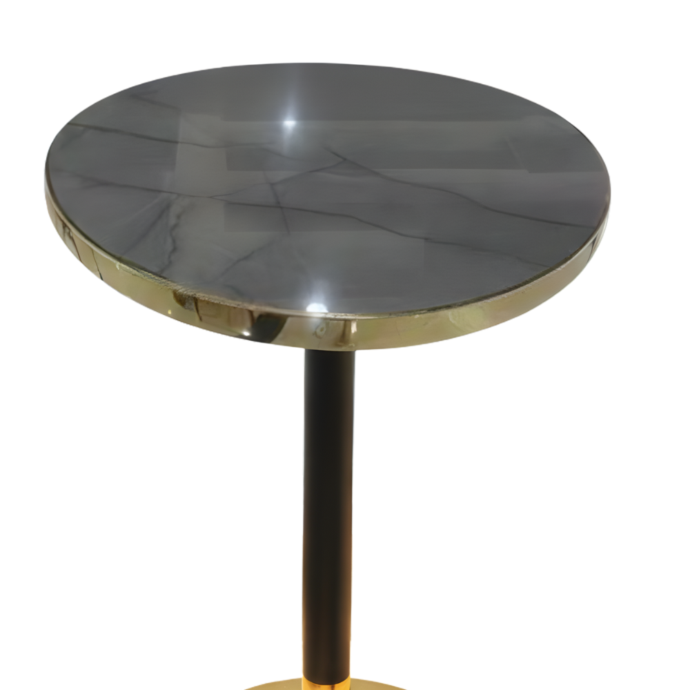 Luxury Round Coffee Table with Marble Finish Top & Gold Metal Base | Modern Café, Living Room & Hotel Coffee Table for Premium Interiors