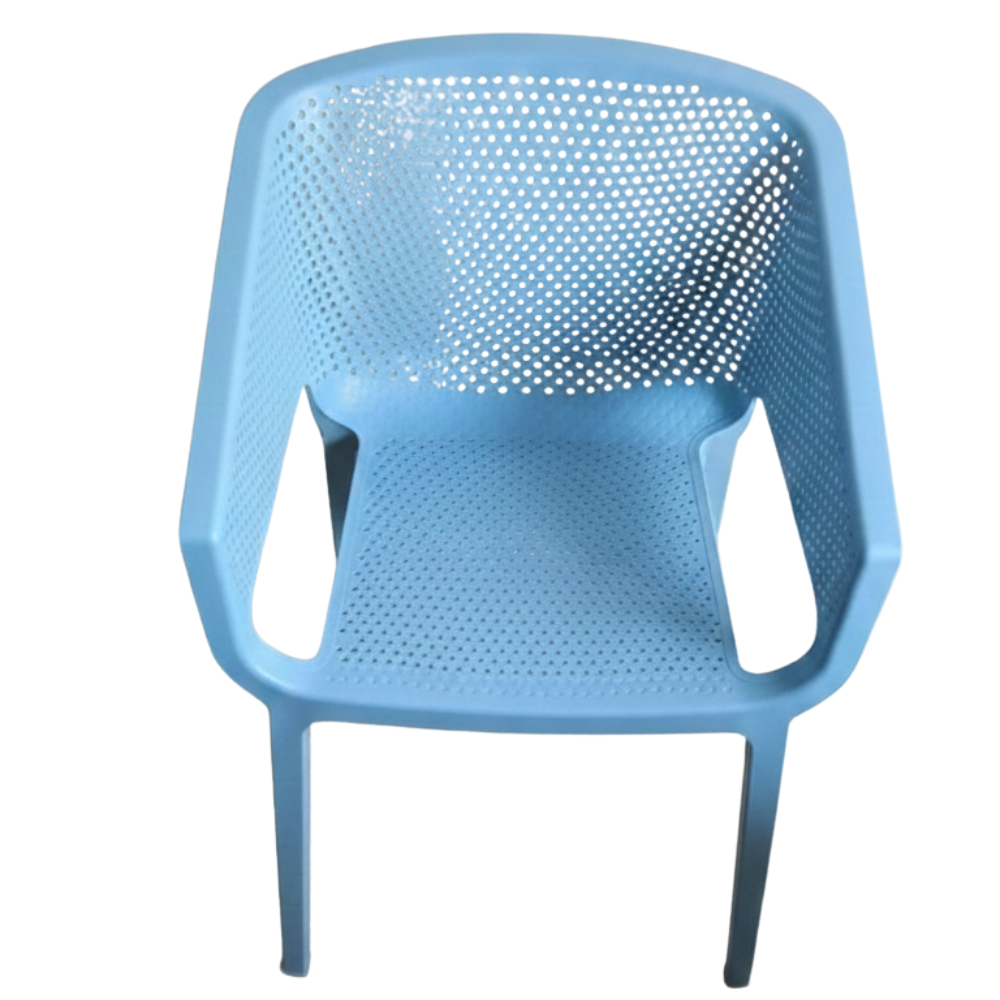 BEEDS  Chair 682 Premium Plastic Arm Chair with Perforated Design | Lightweight & Durable Chair for Home, Balcony, Cafe, Garden, Office & Outdoor Use