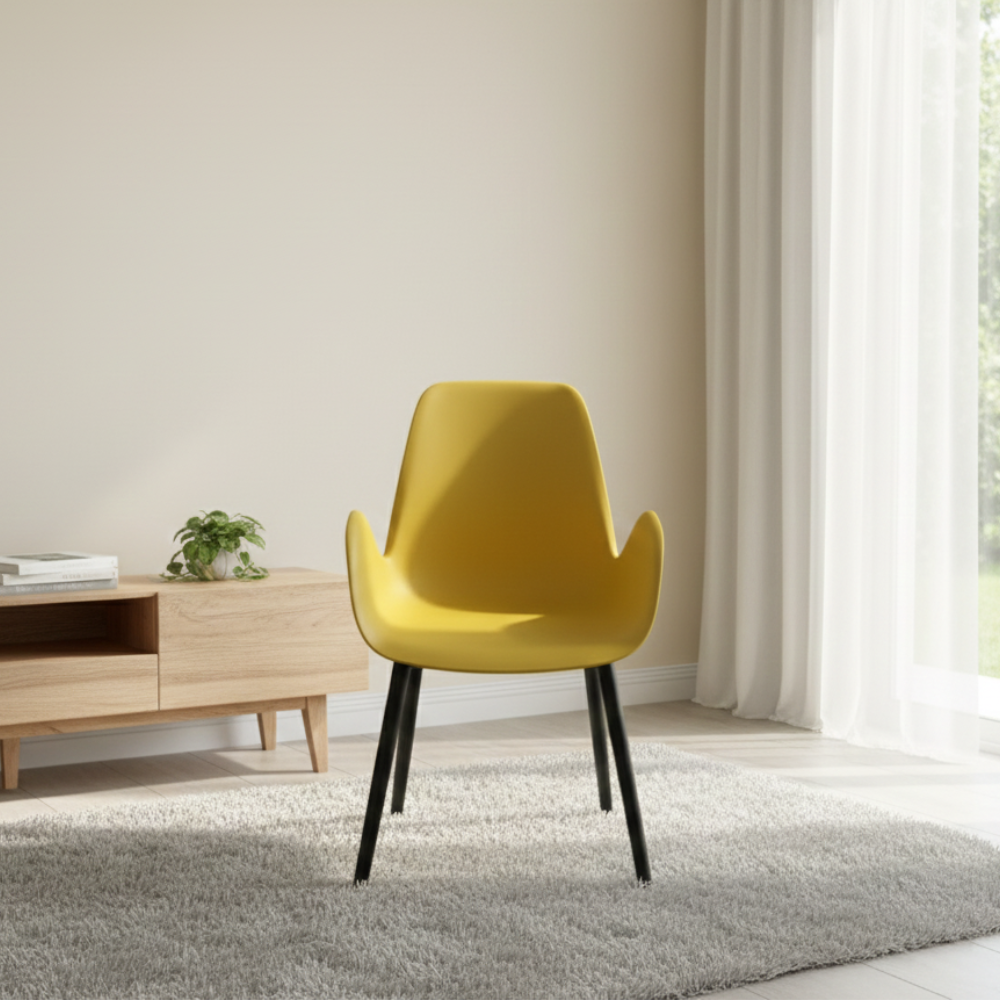 BEEDS Chair 2033 Modern Designer Dining Chair with Ergonomic Seat & Metal Legs | Stylish Chair for Home, Cafe, Restaurant, Office & Hotel Use