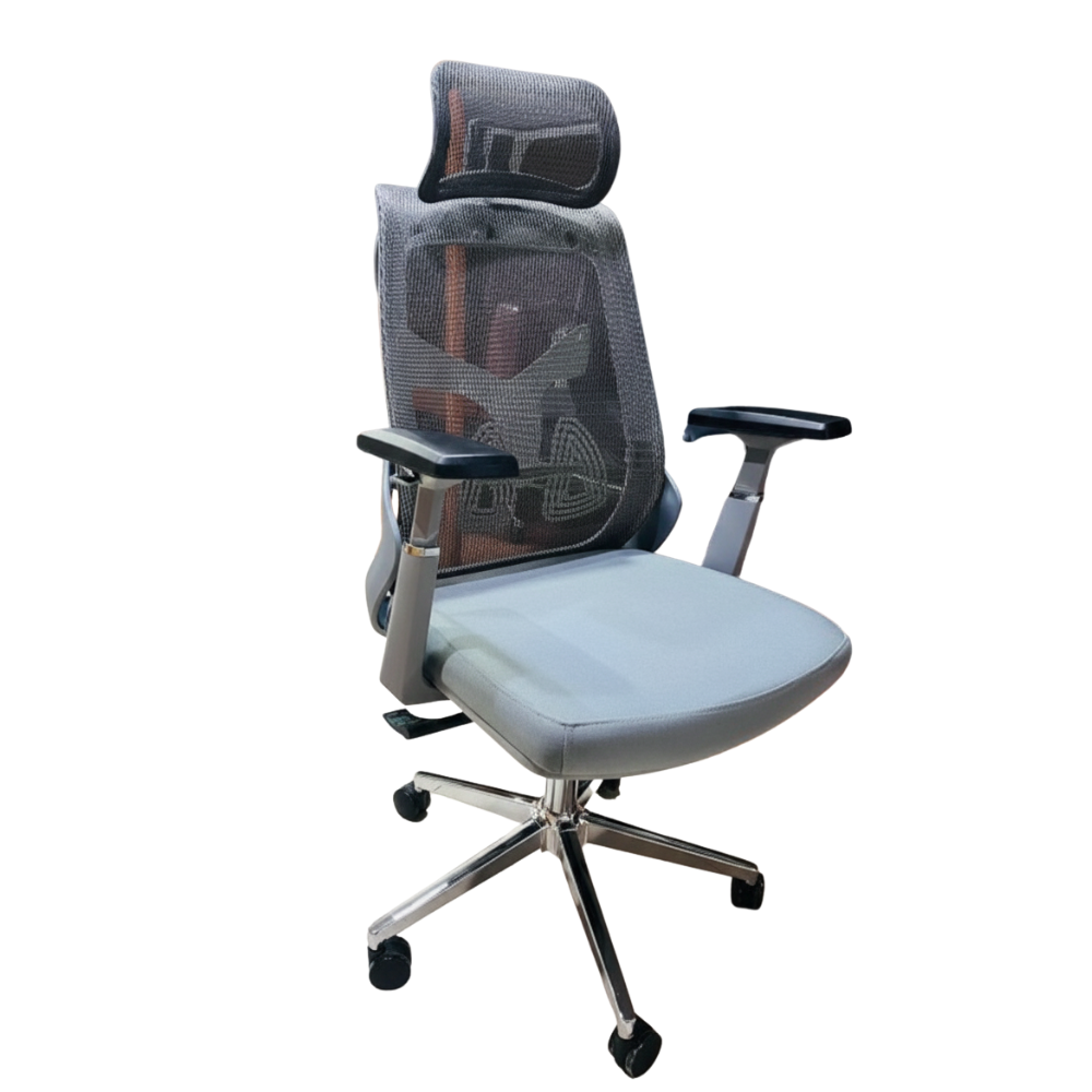 BEEDS Revolving Chair 8803 High Back Ergonomic Mesh Office Chair with Adjustable Headrest, Lumbar Support & Swivel Base