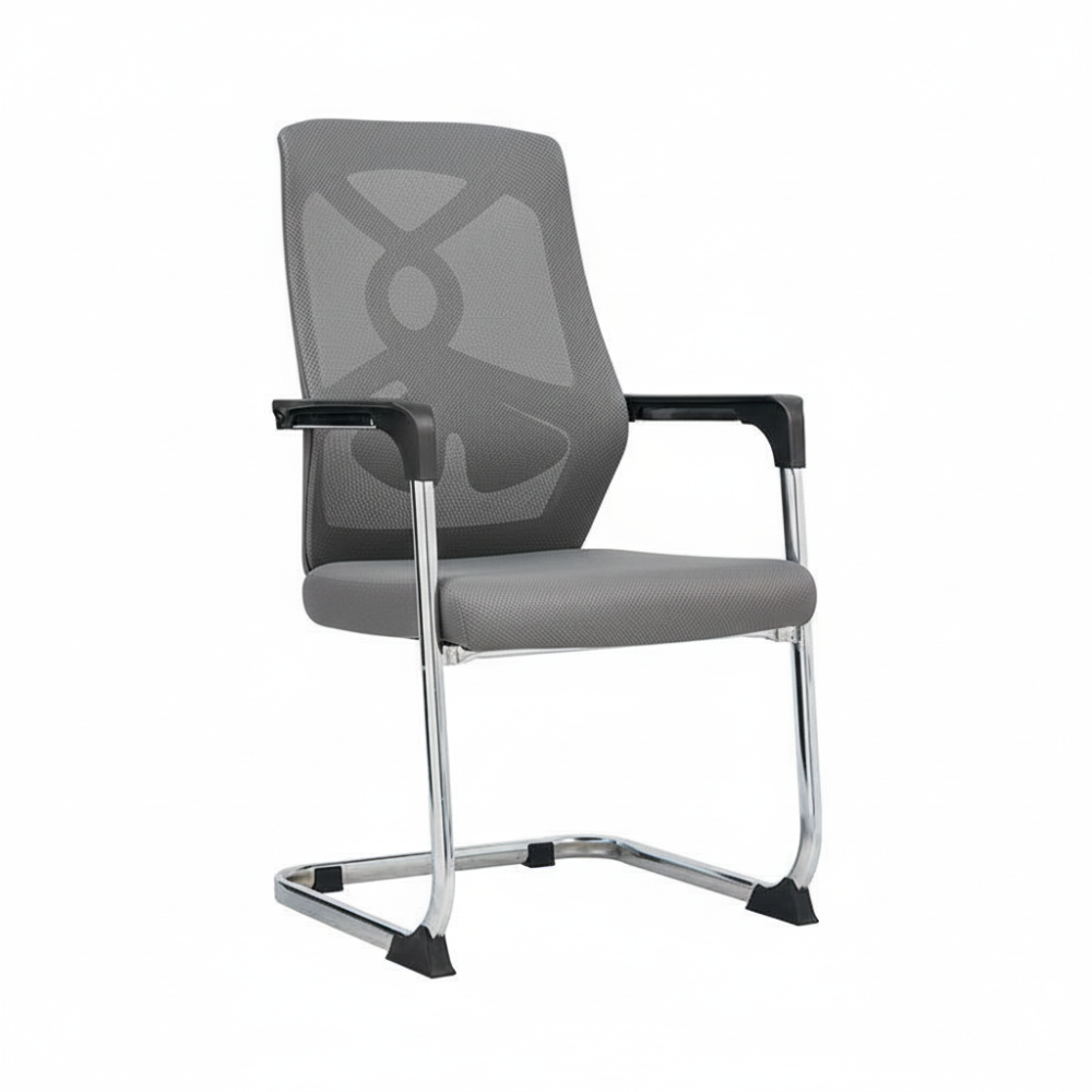 Beeds 915C Visitor Chair with Breathable Mesh Back | Ergonomic Office Waiting Chair with Armrest | Conference & Reception Chair