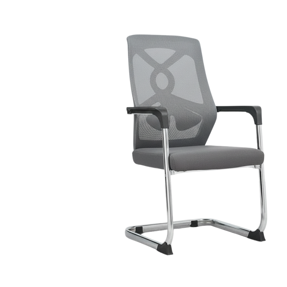 Beeds 915C Visitor Chair with Breathable Mesh Back | Ergonomic Office Waiting Chair with Armrest | Conference & Reception Chair