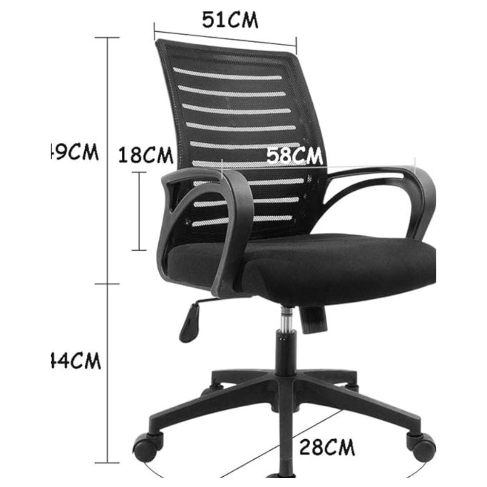 RSE Ergonomic Office Chair with Breathable Mesh Back, Adjustable Height and Smooth Rolling Wheels for Home Office, Study, Gaming and Workstation