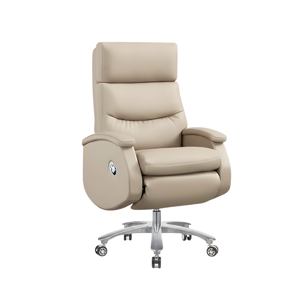 BEEDS A003 Premium Recliner Office Chair with Adjustable Backrest & Footrest | Luxury Leatherette Executive Reclining Chair for Office, Cabin & Home Use