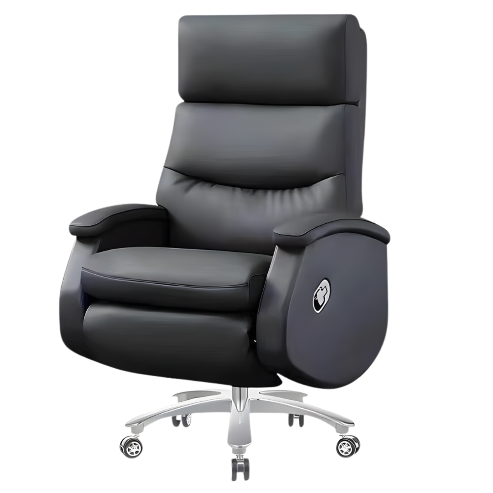 BEEDS A003 Premium Recliner Office Chair with Adjustable Backrest & Footrest | Luxury Leatherette Executive Reclining Chair for Office, Cabin & Home Use